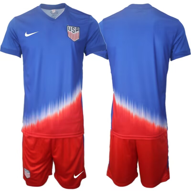 youth 2024 World Cup National Team United States away blue blank Soccer Jersey